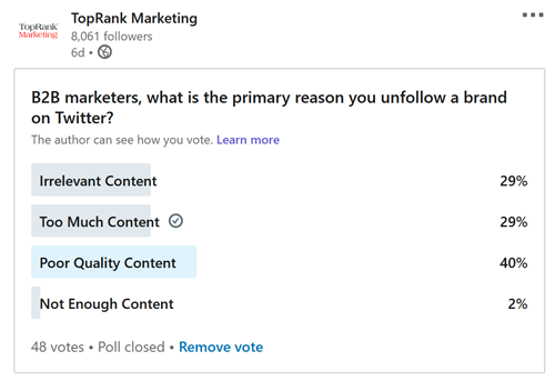 LinkedIn Poll