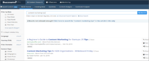 BuzzSumo for Twitter Content