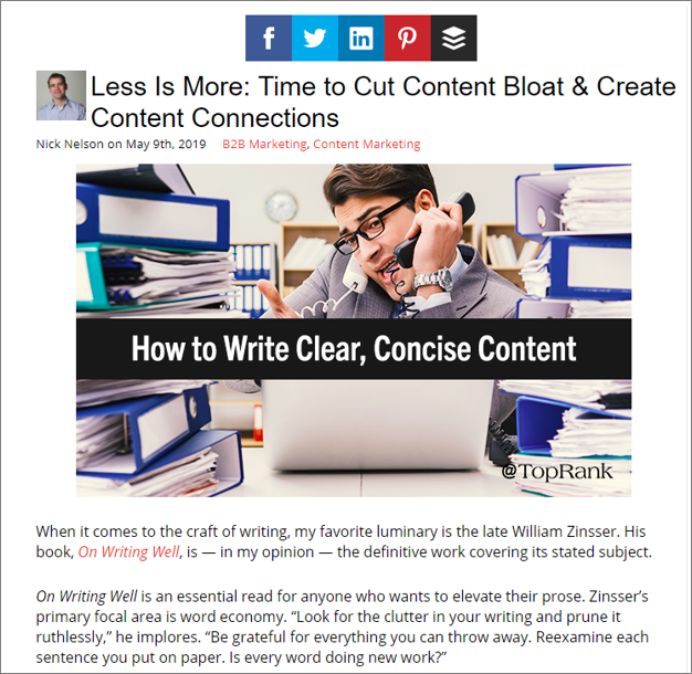 Content Curation Example from TopRank Marketing's Nick Nelson