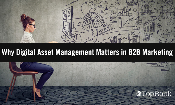 Businesswoman working in an office brainstorming digital asset management ideas.