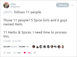 KFC 11 Twitter Followers