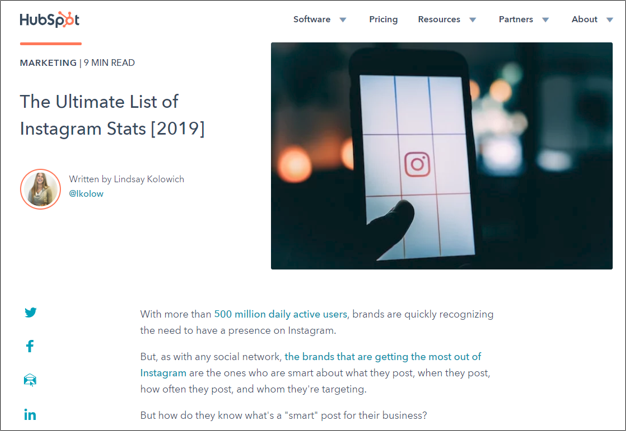 Content Curation Example from HubSpot