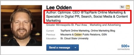 Lee Odden LinkedIn Headline
