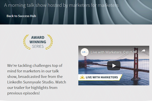 LinkedIn Live with Marketers