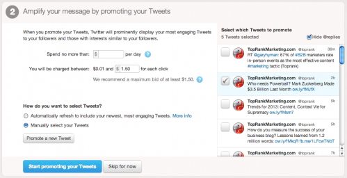 Twitter Promoted Tweets