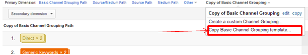Create custom channel grouping in Google Analytics