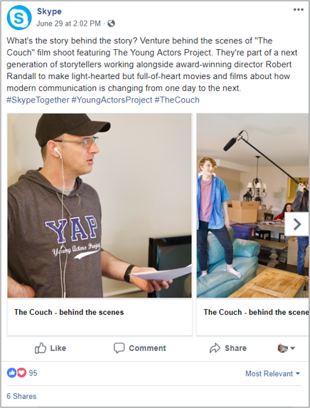 Facebook Carousel Post Example From Skype