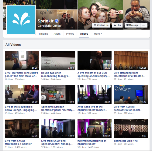 Sprinklr Facebook