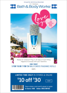 Bath & Body Works Valentine's Day Marketing