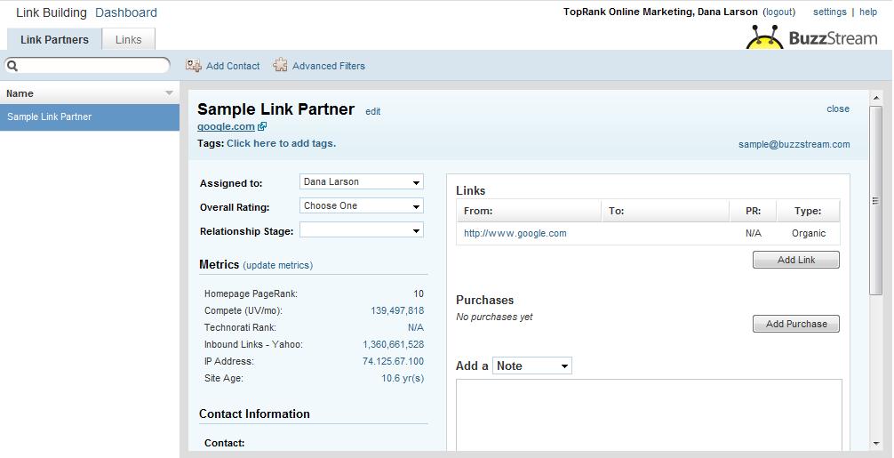 BuzzStream for Link Building