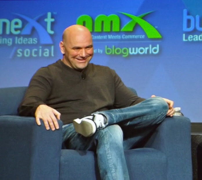 Social media tips for businesses from Dana white, onstage at NMX Las Vegas