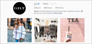 Gilt on Instagram
