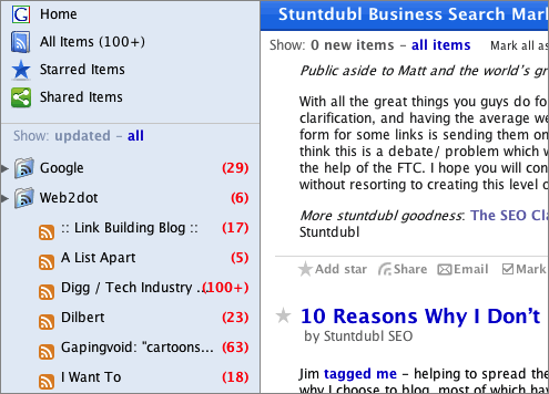 Google Reader Makeover