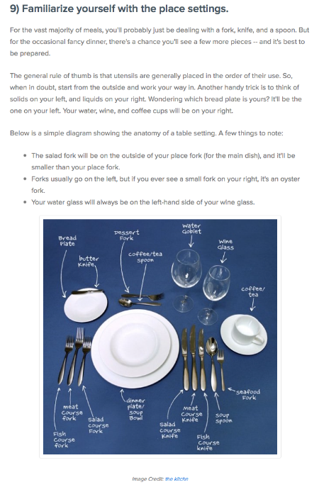 hubspot dining etiquette