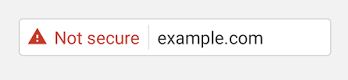 Red triangle showing a website is not secure