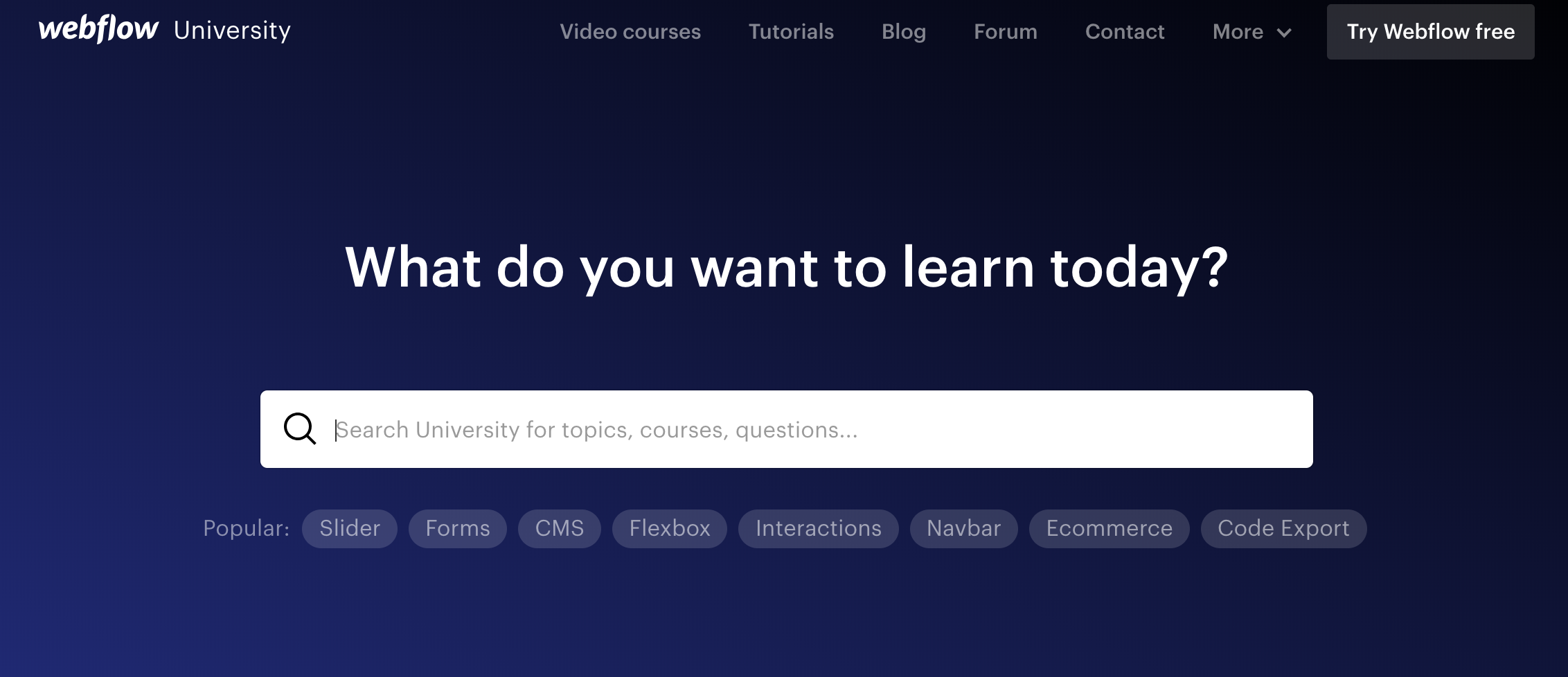 Webflow University