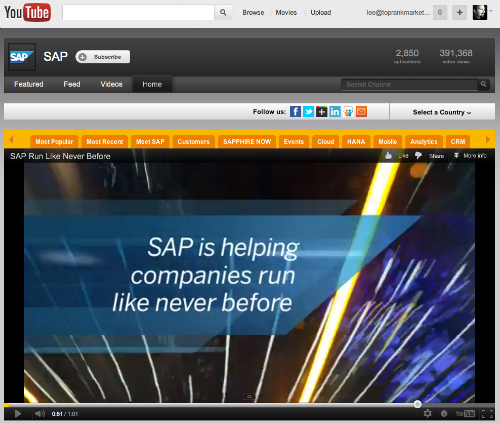 SAP YouTube Channel