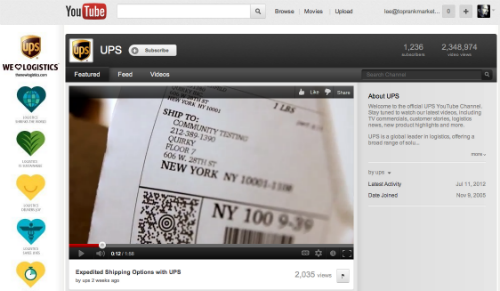 UPS YouTube Channel