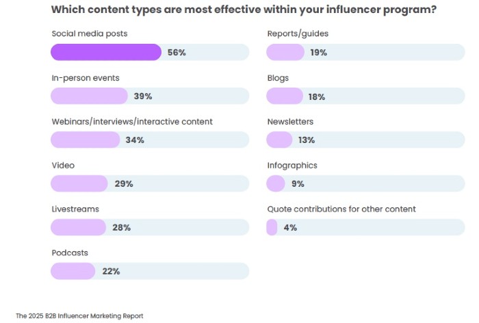 influencer marketing content types